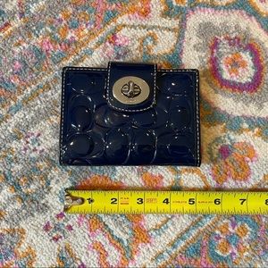 Coach kisslock patent bi-fold wallet